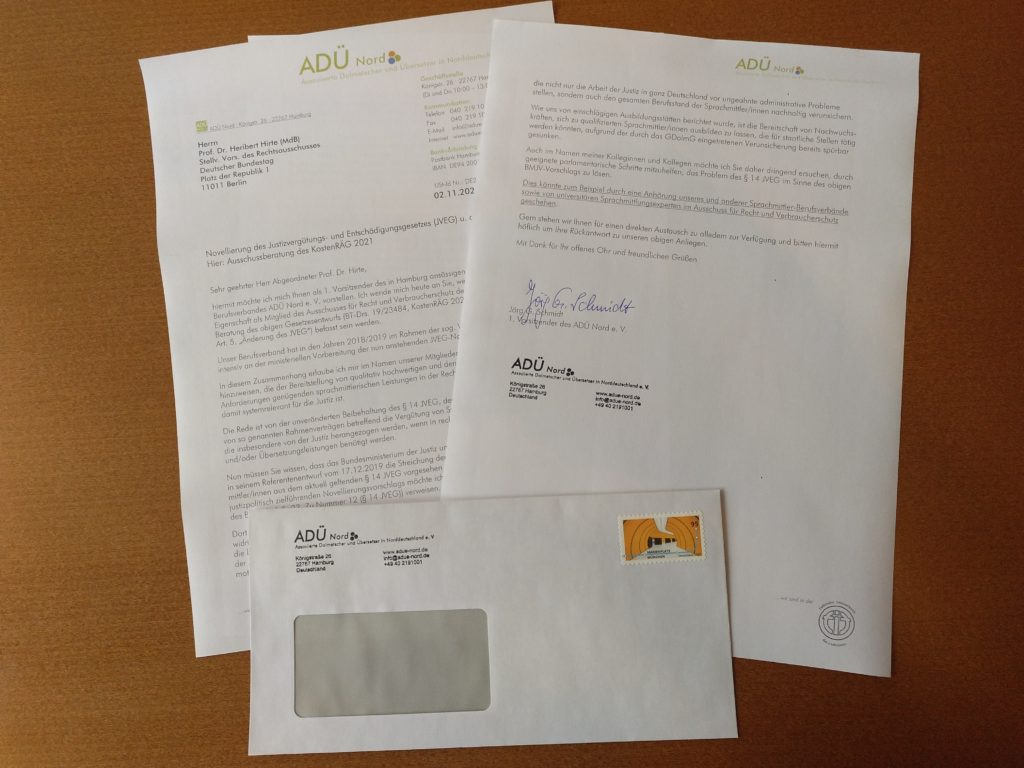 Brief des ADÜ Nord an den stellvertretenden Vorsitzenden des Rechtsausschusses